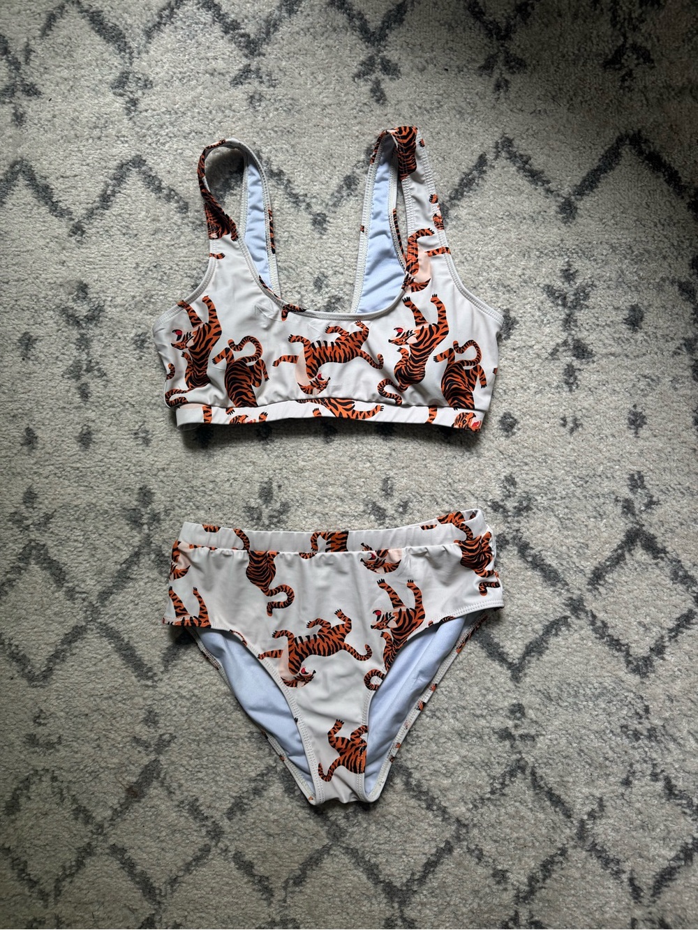 Tiger Print Two-Piece Swim Set